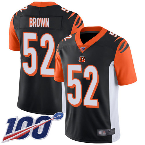 Cincinnati Bengals Limited Black Men Preston Brown Home Jersey NFL Footballl #52 100th Season Vapor Untouchable->cincinnati bengals->NFL Jersey